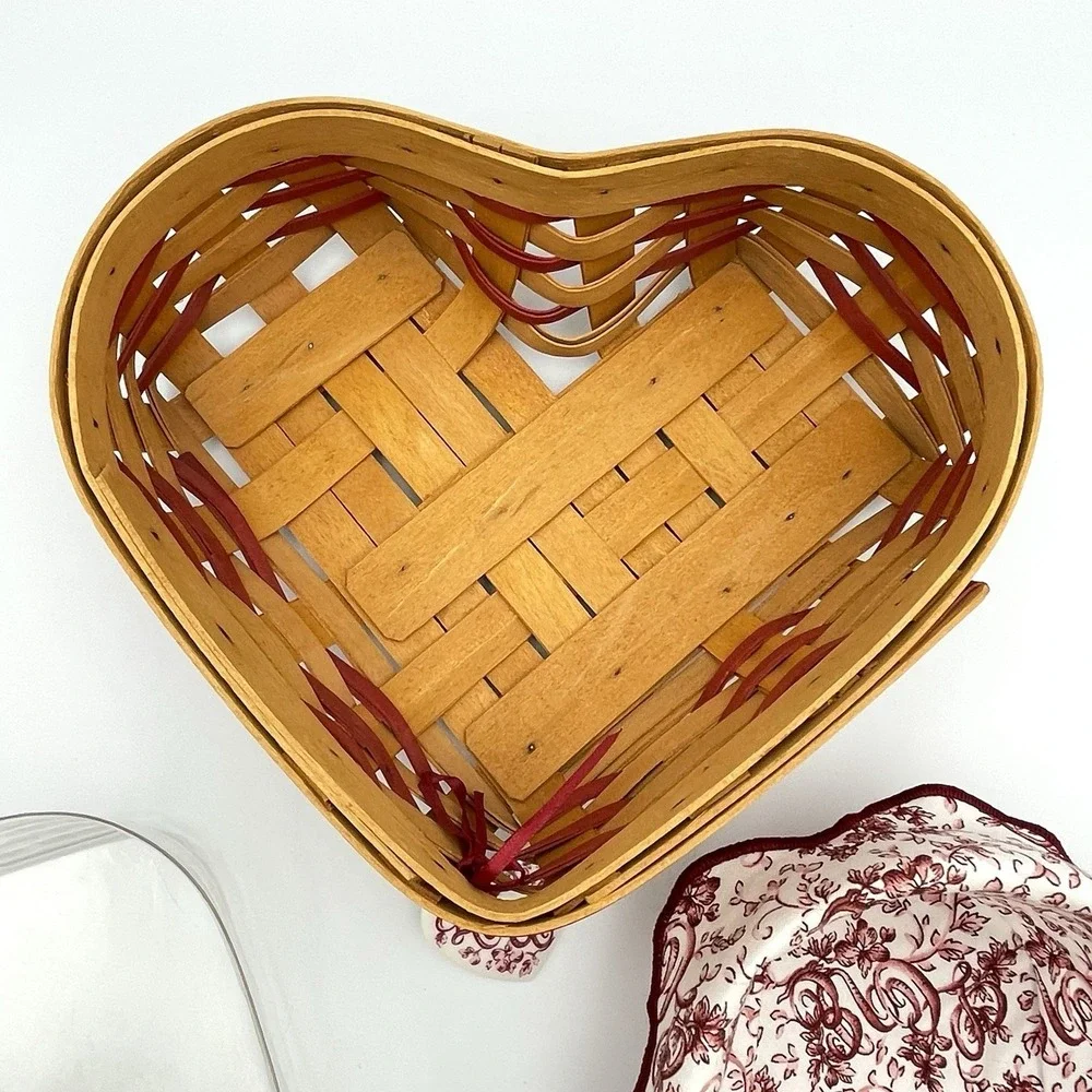 Vintage 1999 Longaberger Love Letters Sweetheart Basket Liner Protector Tie On